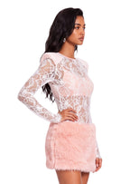 Gala Long Sleeve Lace Mini Dress