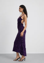 Sleeveless Sequin Open Back Maxi Dress