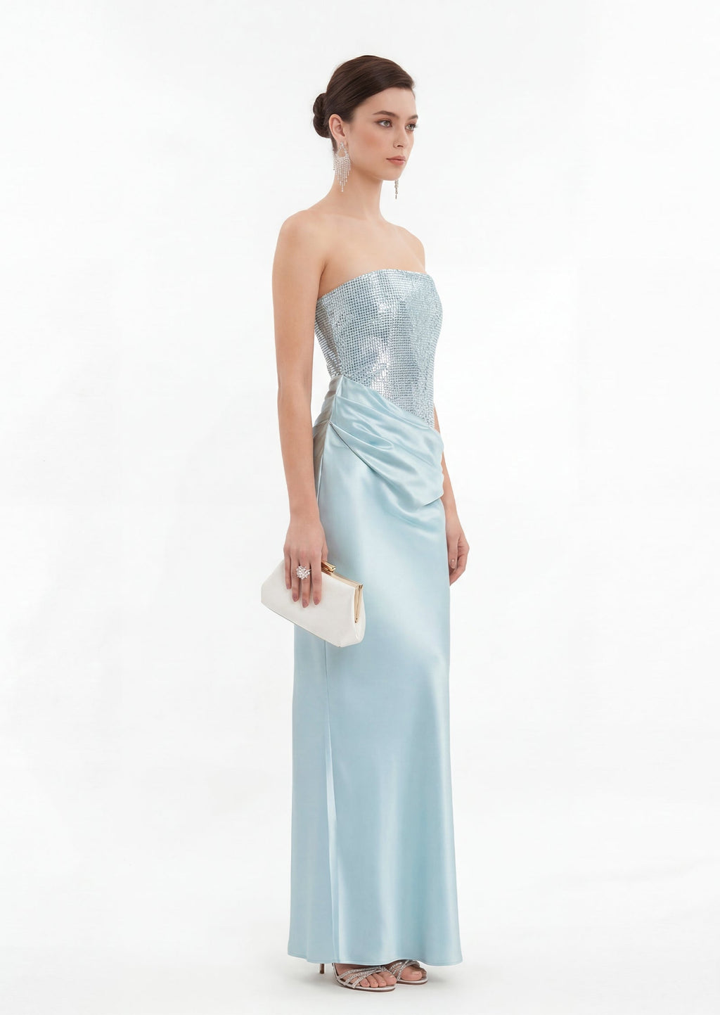 Quinn Satin Sequined Maxi Dress