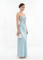 Quinn Satin Sequined Maxi Dress