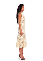 Zalman Round Neck Sleeveless Lace Midi Dress