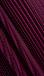 Hiba V Neckline Pleats Ruffled Maxi Dress In Burgundy