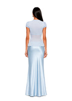 Satin Top With Ties In Baby Blue