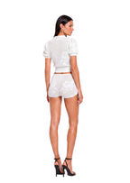 Yaritza Knitted Openwork Cropped Top & Mini Shorts Set