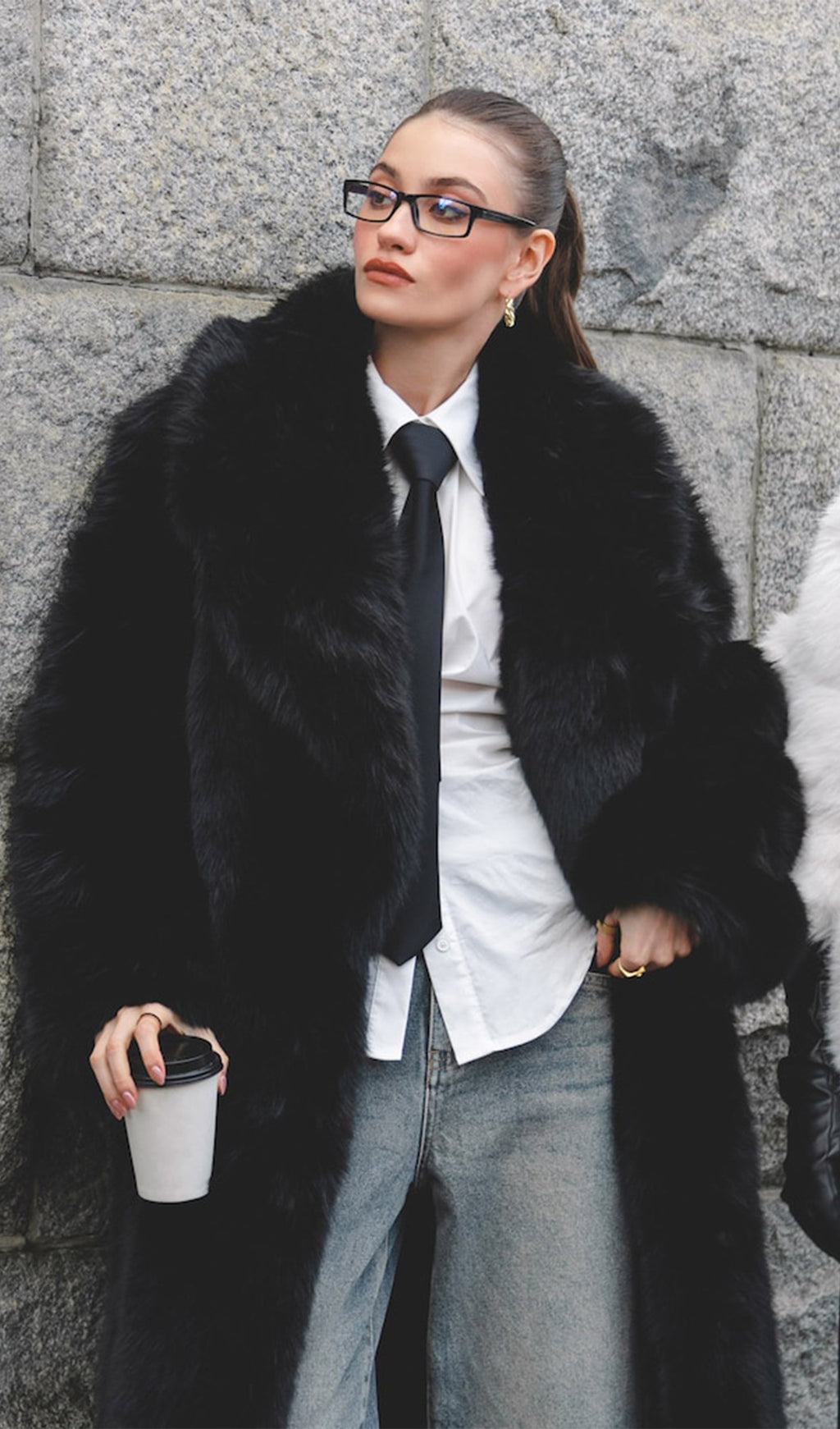 Black Maxi Length Eco-Coat
