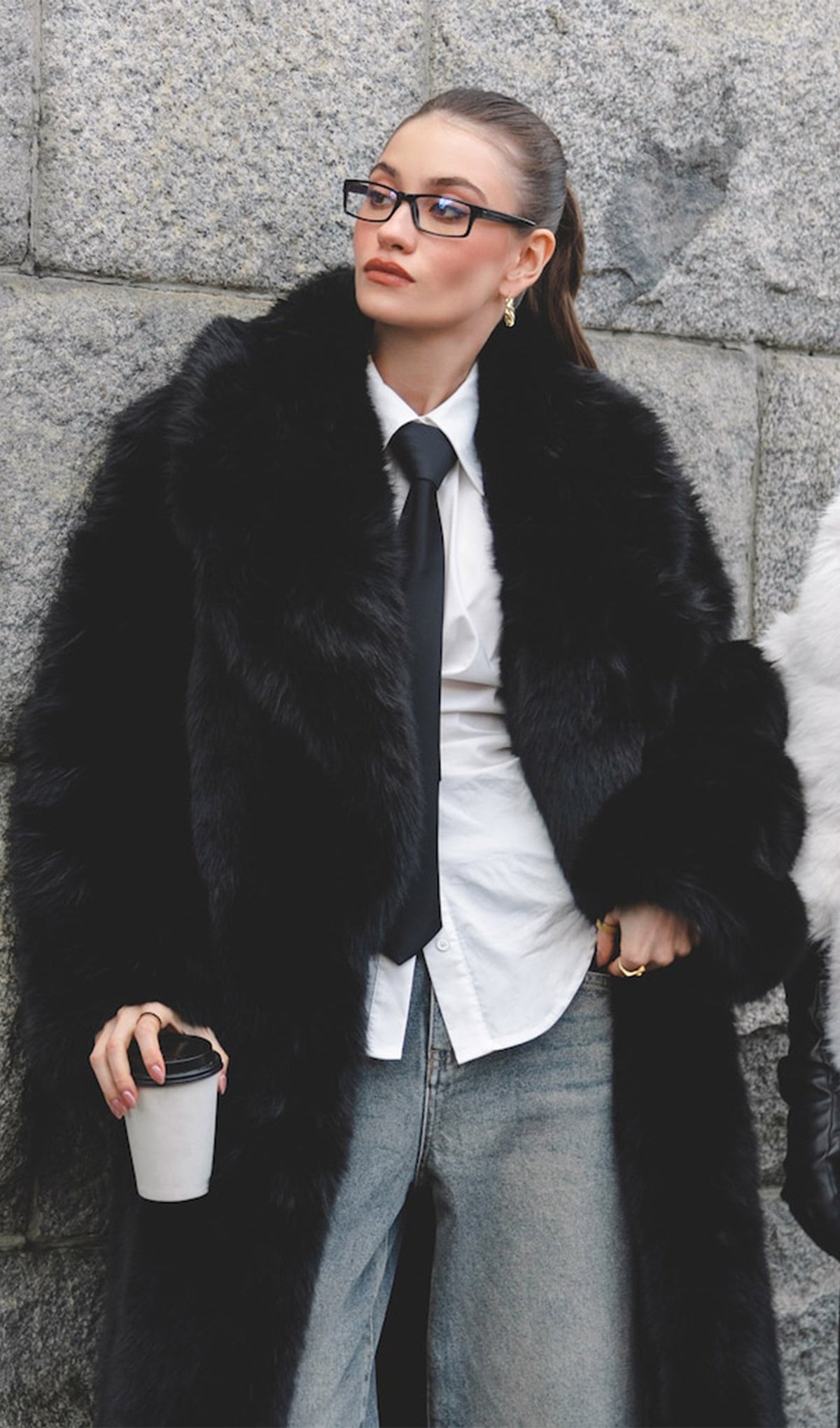 Black Maxi Length Eco-Coat
