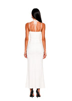 Wahib Sleeveless Satin Midi Dress With Lace