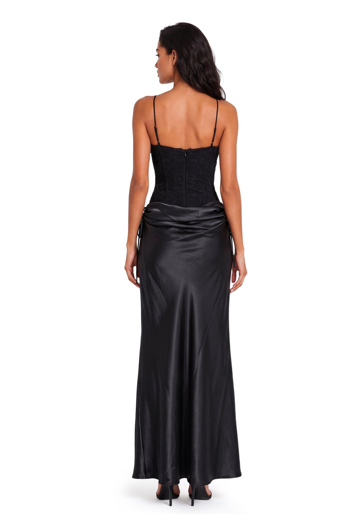 Eastwood Satin Maxi Dress In Black