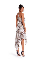 Meena Printed Asymmetrical Midi Dress