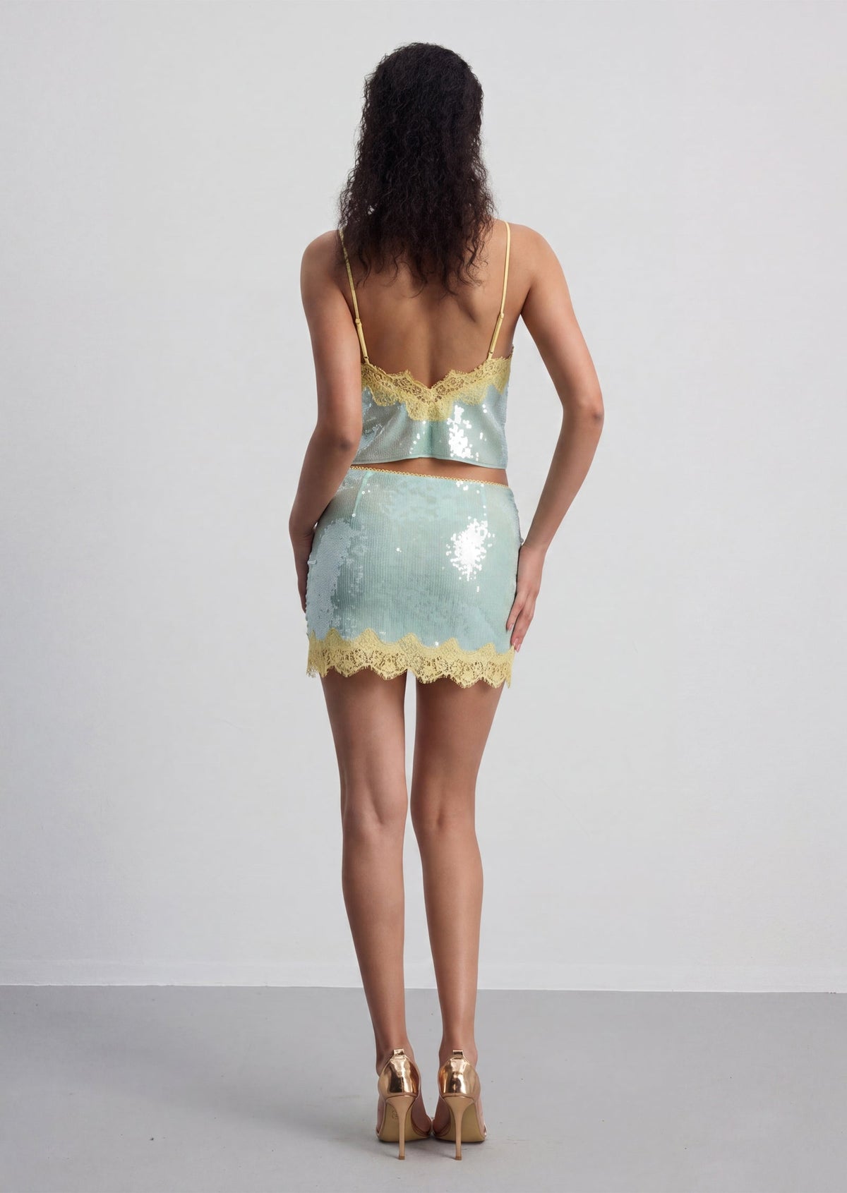 Melora Sequined Top & Mini Skirt Set