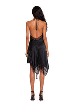 Uday Halter Neck Lace  Mini Dress In Black