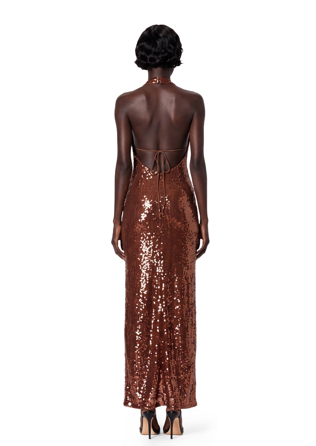 Jacop Sequined Halter Maxi Dress