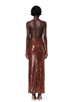 Jacop Sequined Halter Maxi Dress