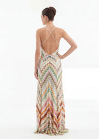 Brian Open Back Crochet Knit Maxi Dress
