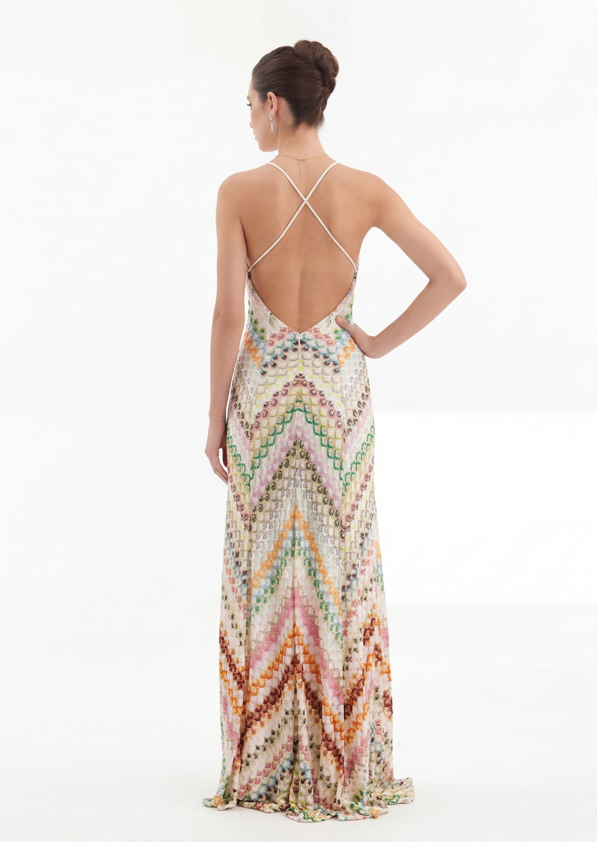 Brian Open Back Crochet Knit Maxi Dress