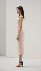 Solid A Line Midi Dress