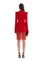 Saabir Long Sleeved Suit Jacket In Red