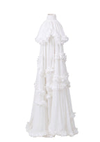 Hawa Halter Neck Petal Slit Maxi Dress In White
