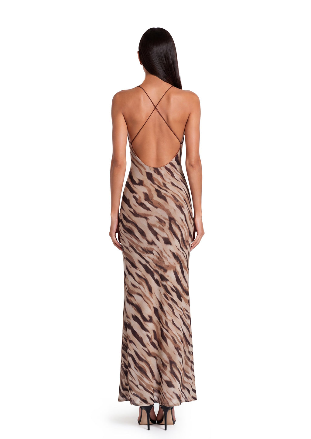 Caitlin Open Back Printed Maxi  Dress