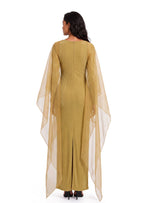 Wafi Long Sleeved Shawl Maxi Dress In Yellow