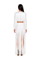 Xakery Fringe Long Sleeve Top In White