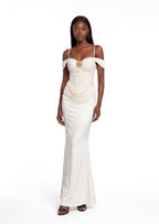 Labonita Off Shoulder Maxi Dress In White