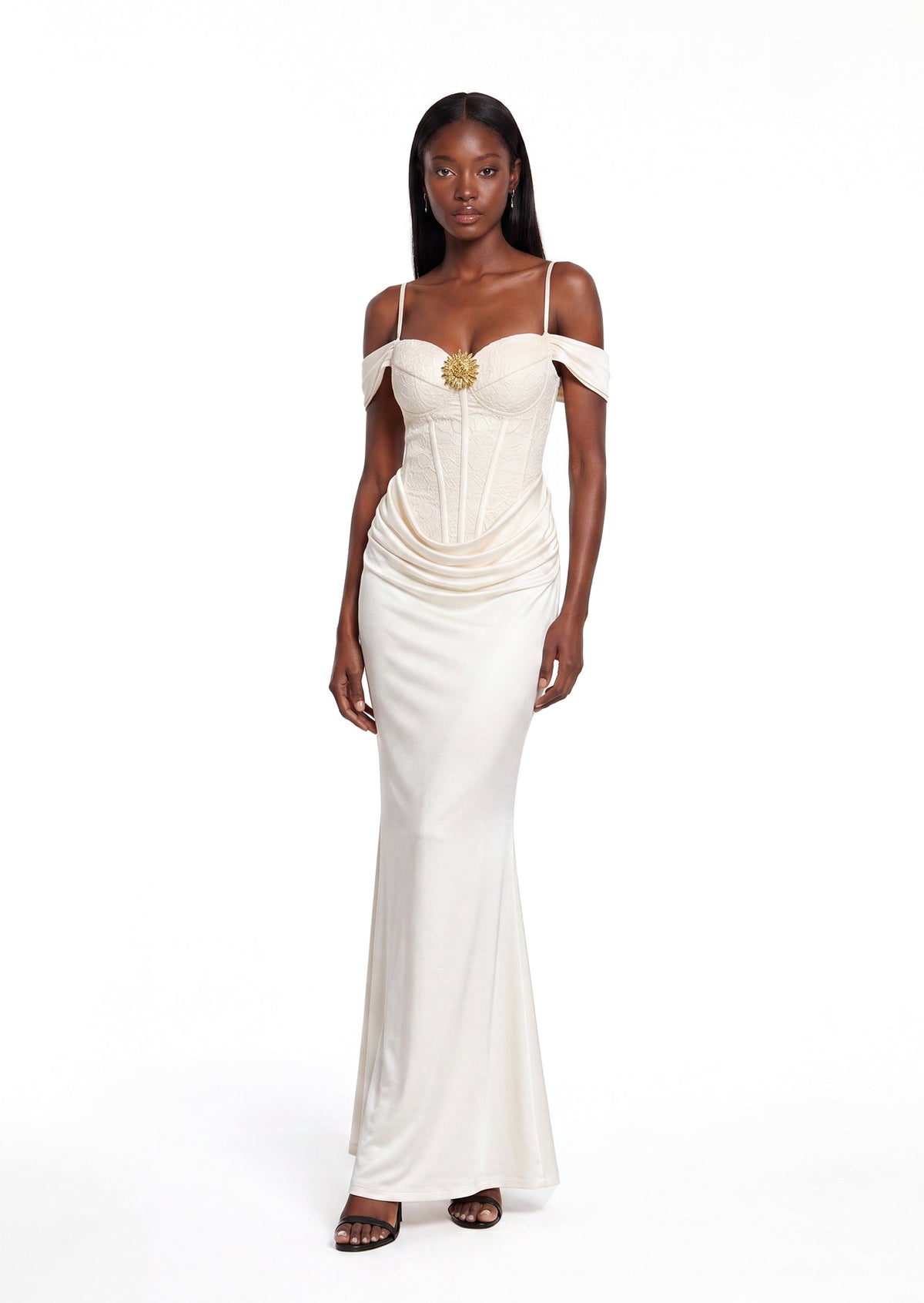 Labonita Off Shoulder Maxi Dress In White