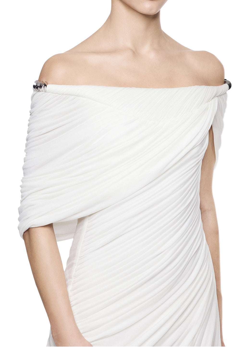 Mahima Off Shoulder Stretch Maxi Dress In White