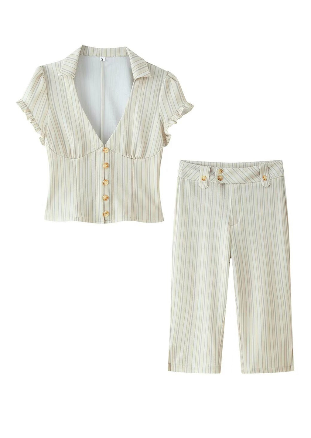 Naima Short Sleeved Top & Capri Pants Set