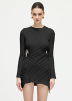 Hollow Out  Mini Dress - Black