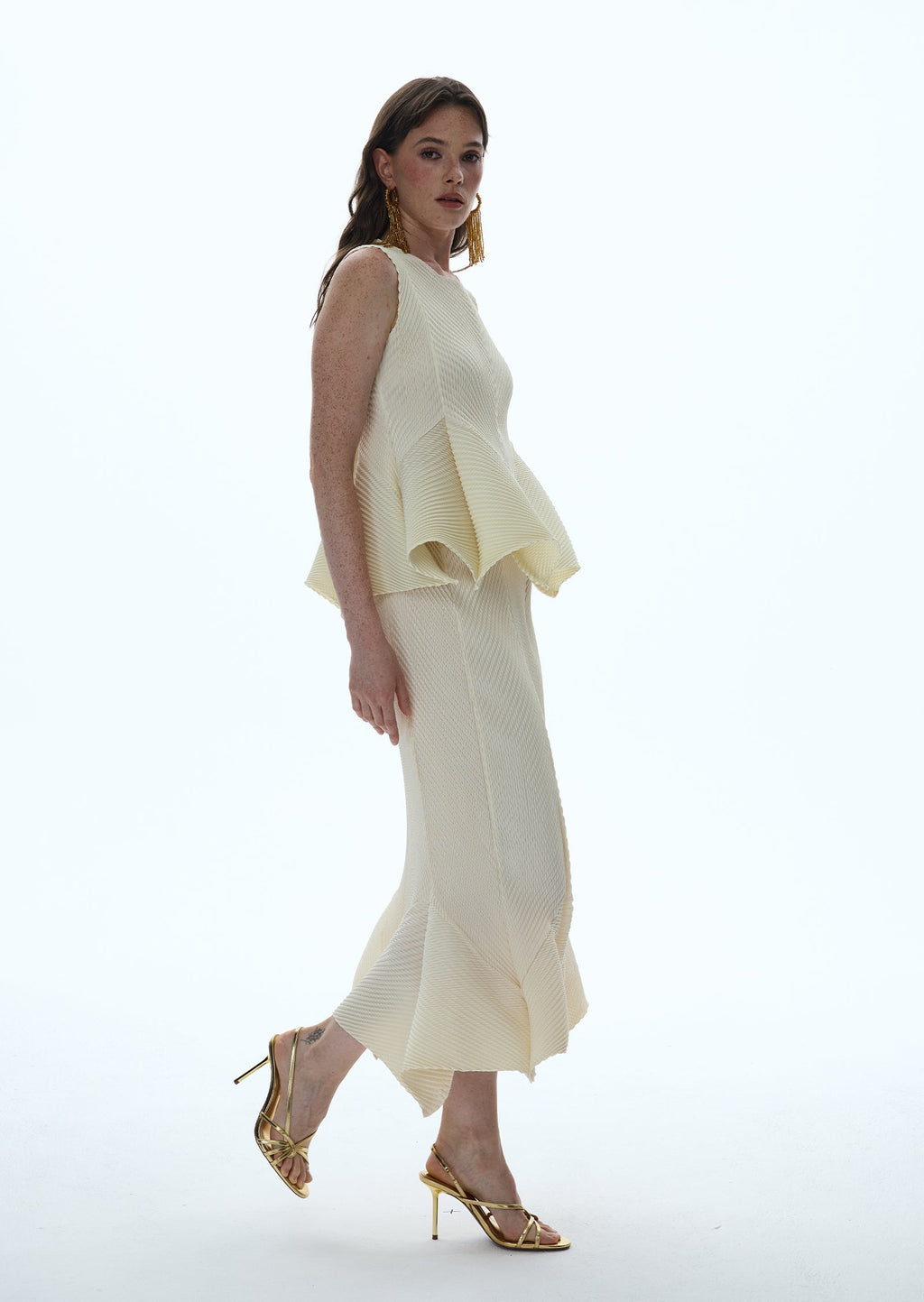 Nabil Stretch Top & Stretch Midi Skirt Set