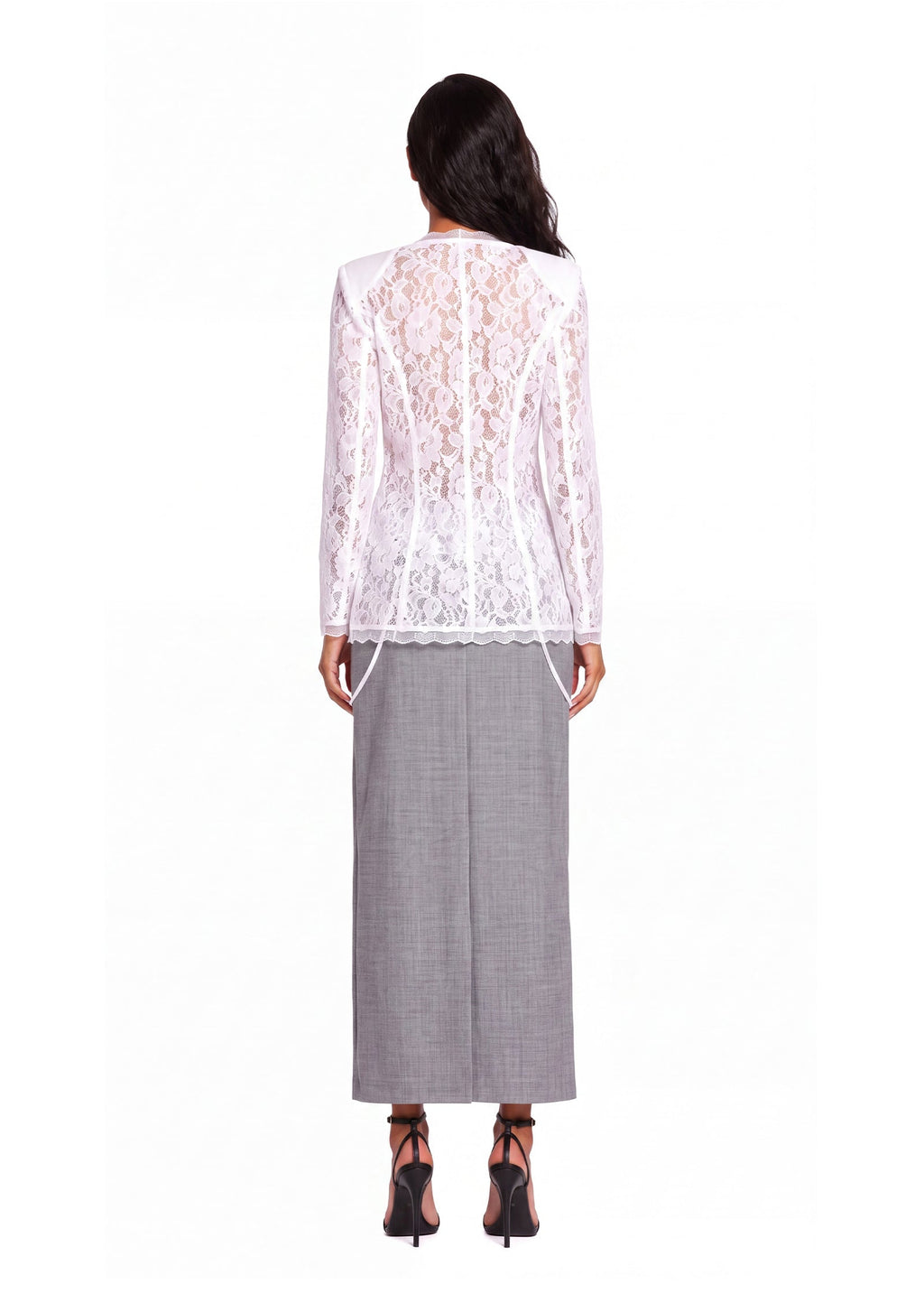 Rabbie Lace Trimmed Midi Skirt