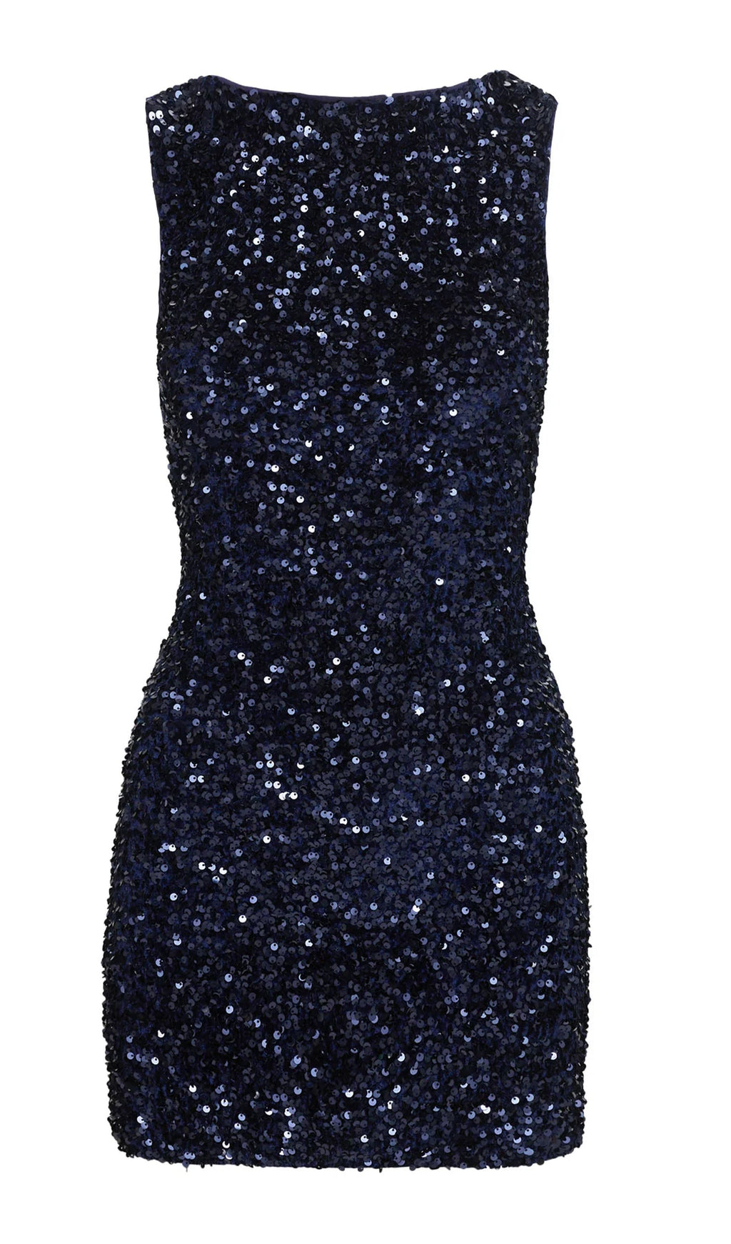 Cinematic Sequin Mini Dress In Navy