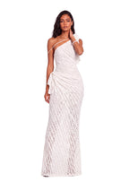 Wade One Shoulder Lace Maxi Dress In White