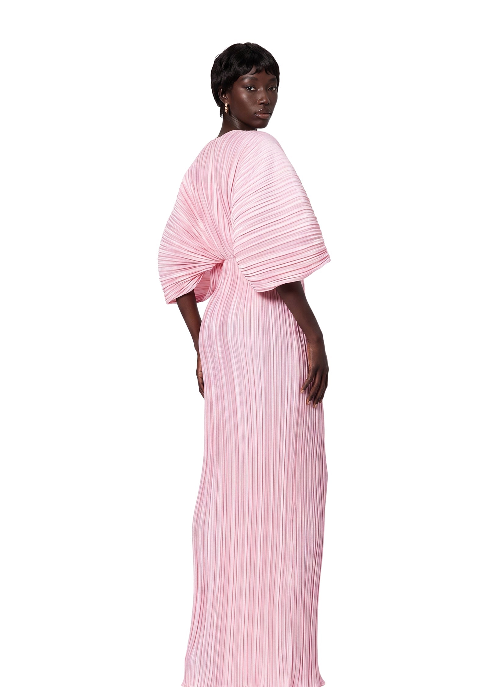 Sabah Pleated Drop Shoulder Maxi Dress
