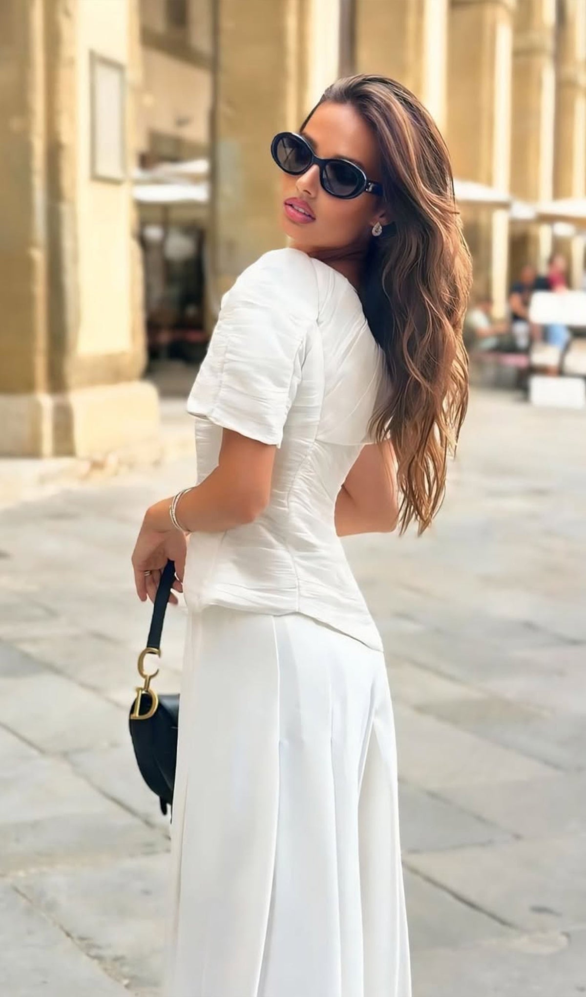White Two Piece Pant Suit