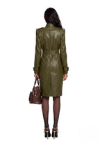Ubaydullah PU Leather Trench Coat