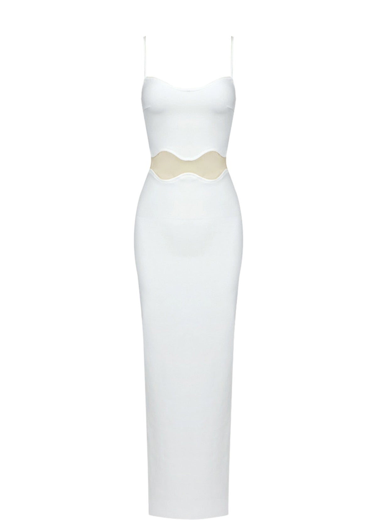 Maona Sleeveless Maxi Dress In White
