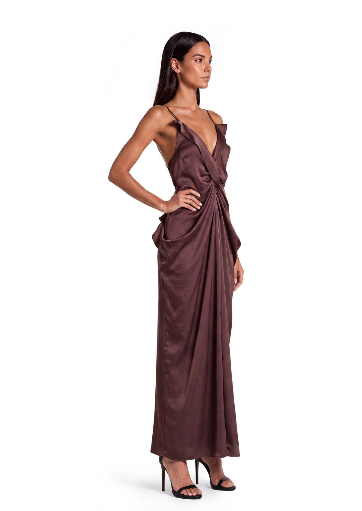 Cage V Neck Sleeveless Maxi Dress
