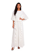 Jadon Sheer Ruffle Sleeve Maxi Dress