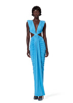 Zadie Pleated Maxi Dress In Royal Blue
