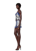 Melora Sequined Top & Mini Skirt Set In Blue