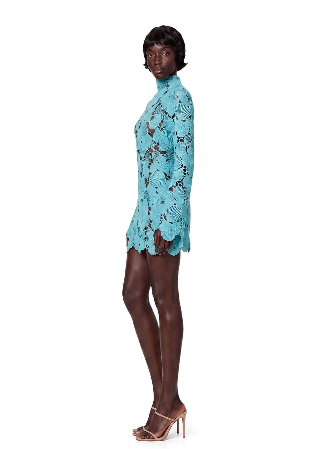 Xavier Lace Mini Dress In Blue