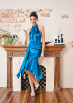 Jett Self-Tied Bow Top And Ruffle Midi Skirt Set