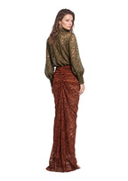 Jaala Long Sleeve Top & Side Slit Skirt Set