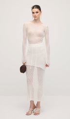 Hollow Out Drawstring Maxi Skirt