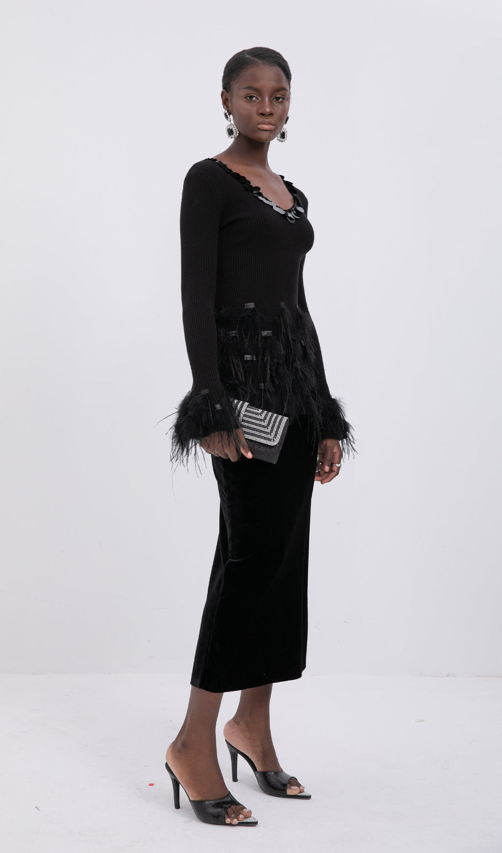 Knitted Feather Panel Top