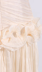 Slim Strapless Ruffle Maxi Dress