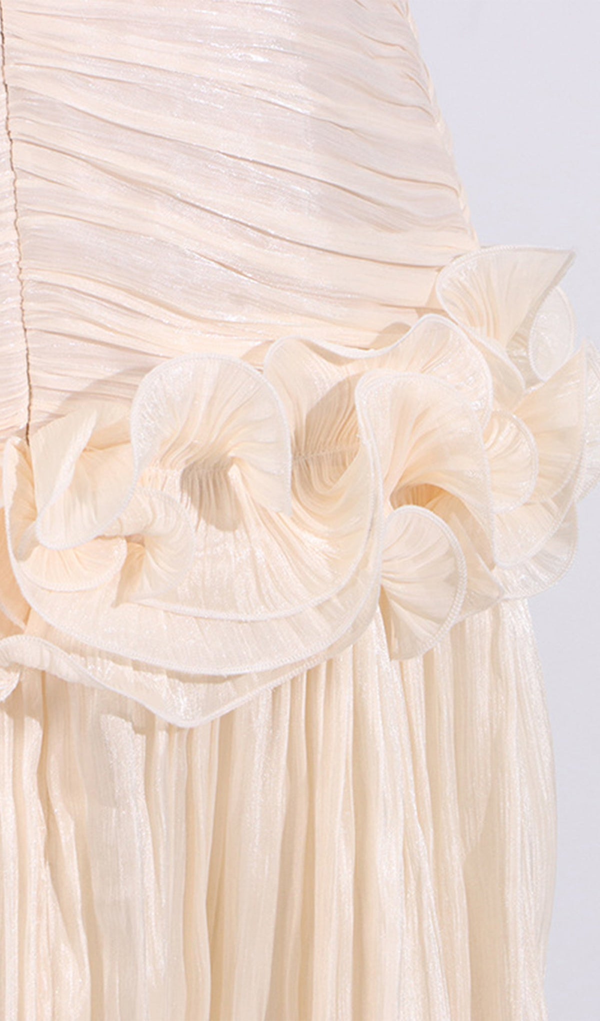 Slim Strapless Ruffle Maxi Dress
