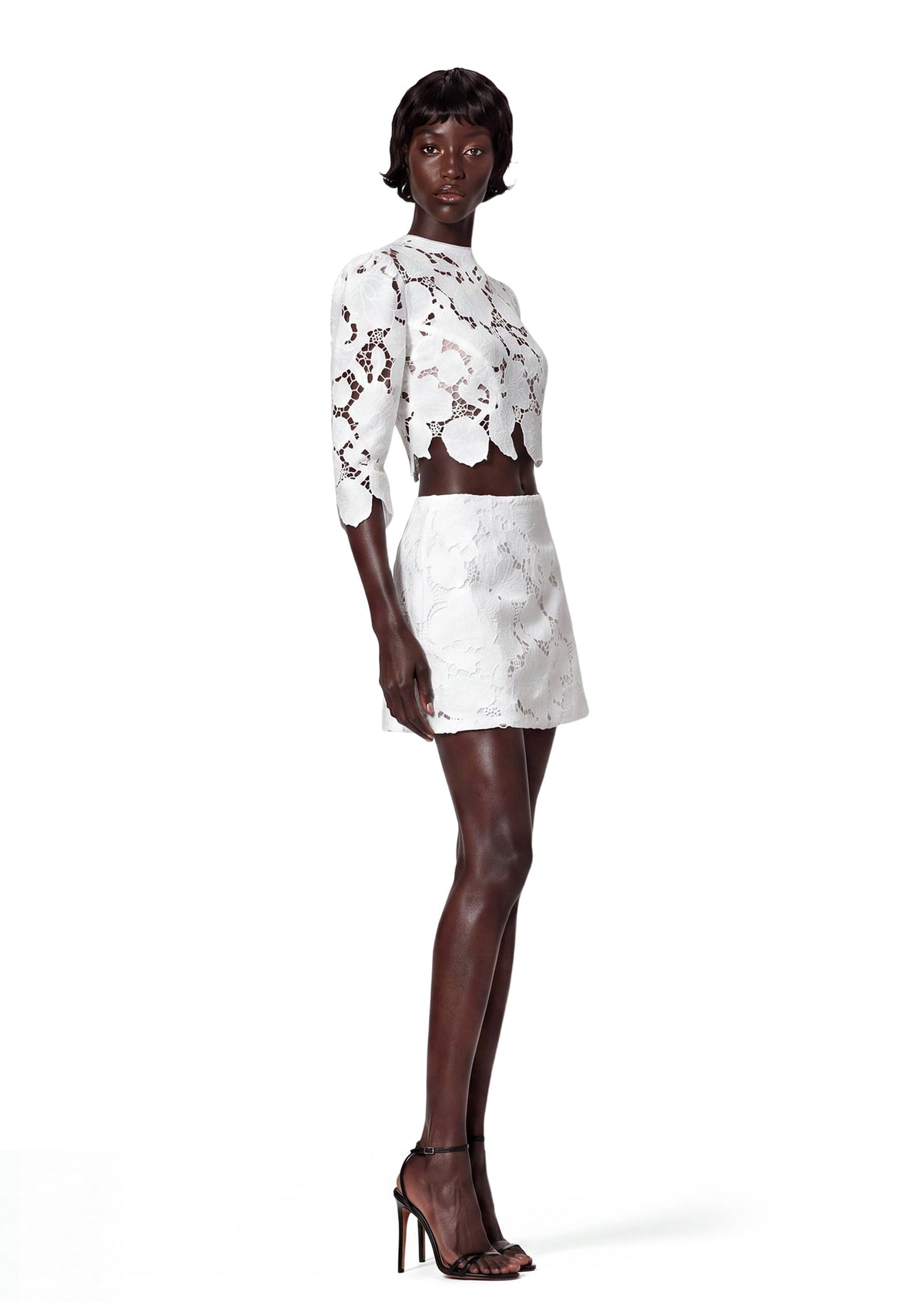 Xael Mid-Sleeve Top & Lace Skirt Set